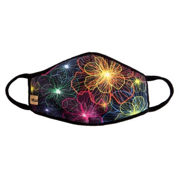 MADE IN USA, Neon Floral Face Mask - Picture 3 of 5